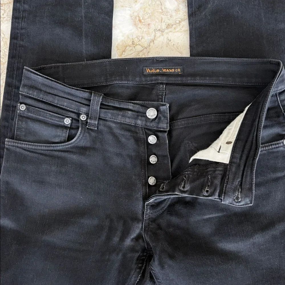 Nudie Jeans Grim Tim Dry Cold Black – Slim Straight – Premium Raw Denim - Picture 11 of 15